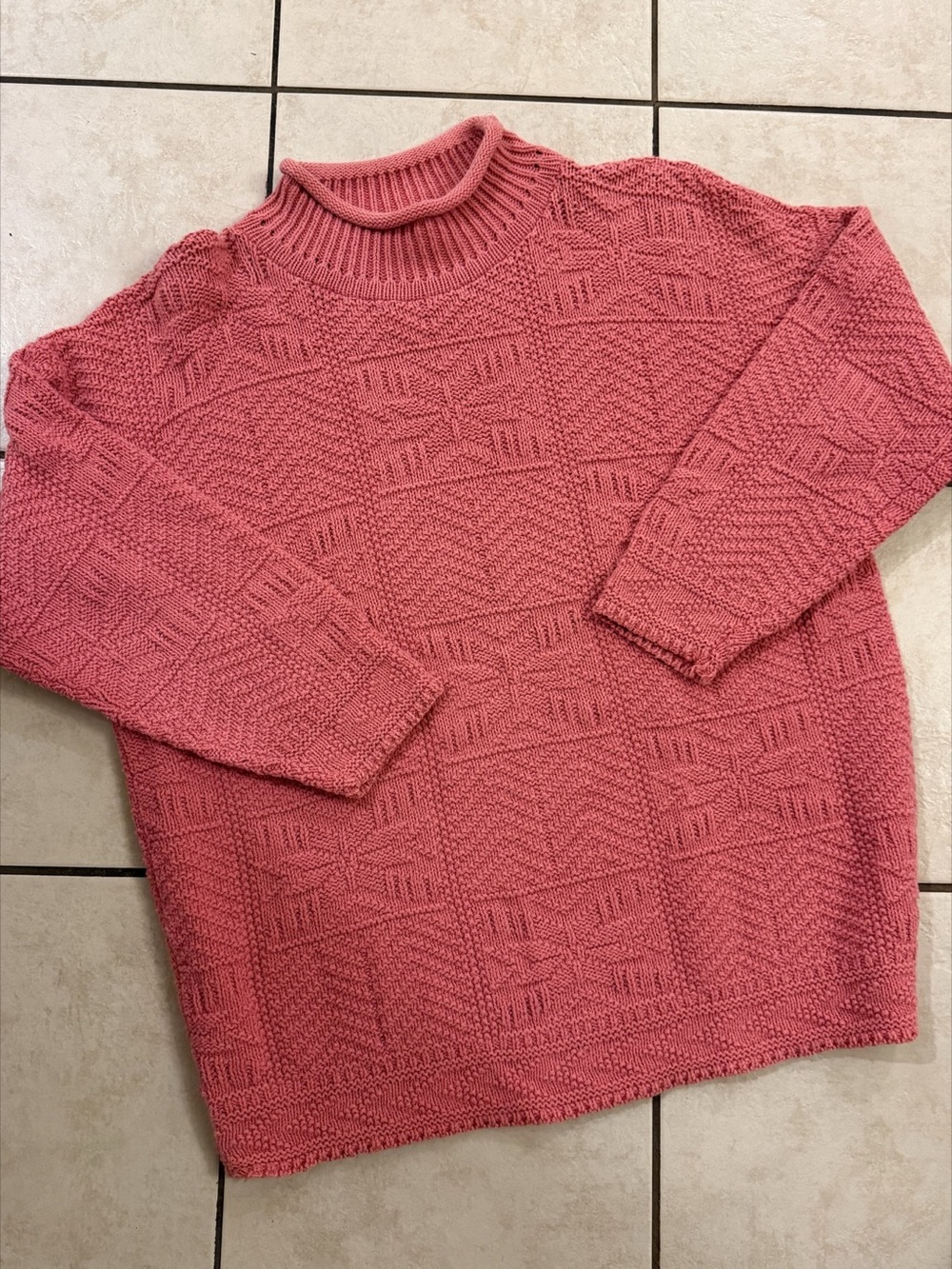 Knitmania Pink Geometric Cotton Sweater